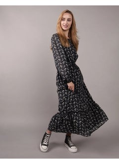 American Eagle AE Long-Sleeve Button-Up Midi Dress  - Image 1