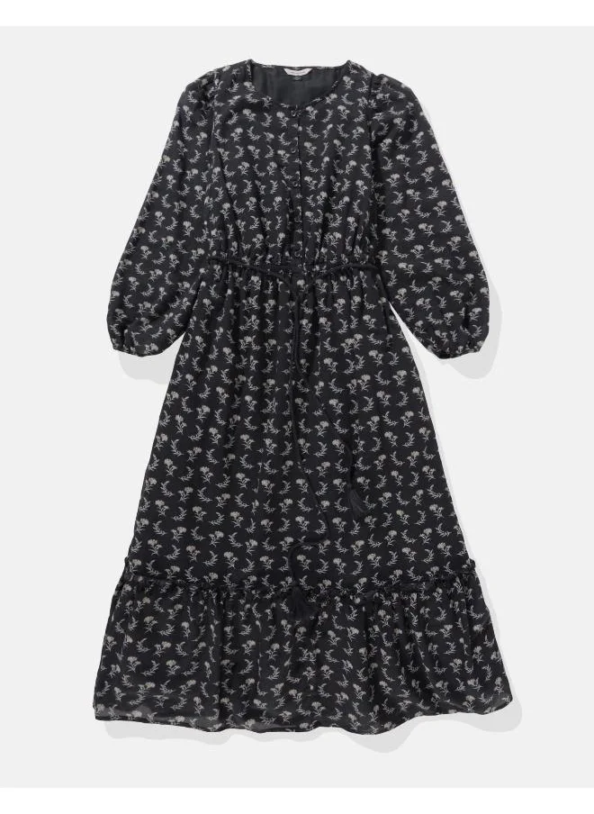 American Eagle AE Long-Sleeve Button-Up Midi Dress