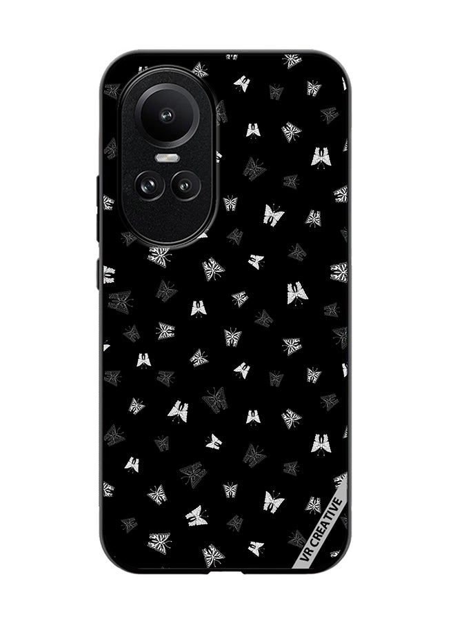 VR CREATIVE Protective Case Cover For Oppo Reno 10 Butterfly Black And White Design Multicolour - Image 1