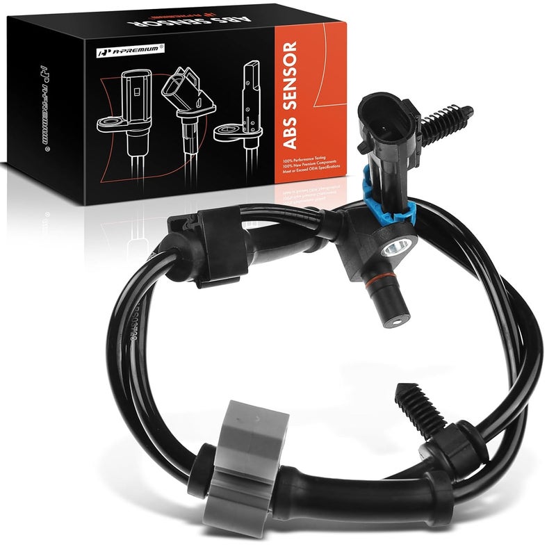 A-Premium Front Left or Right ABS Wheel Speed Sensor Compatible with Cadillac, Chevy & GMC Models - Silverado, Sierra, Tahoe, Yukon, H2, Escalade, Savana, Avalanche 1999 2000 2001 2002 2003 2004 2005 - Image 1