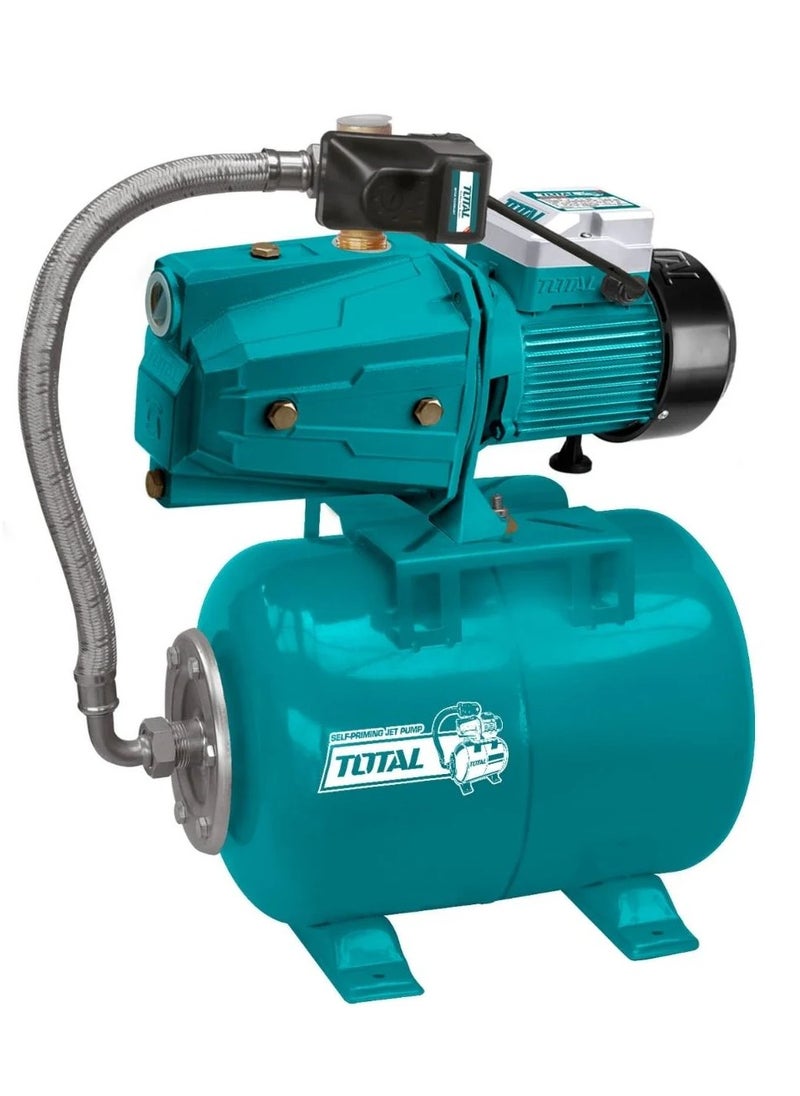 TOTAL TOTAL Water Pump 1"x1", 1.5kW (1500W) - TWP415006 Automatic Self-Priming Jet Pump, Max Flow 100L/min, Max Head 60m, 2.0HP, Includes Pressure Switch, Cylindrical Tank, Stainless Steel Hose, and Pressure Gauge  - Image 2