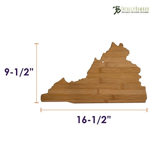 Totally Bamboo Virginia State Shaped Bamboo Serving And Cutting Board, Brown - Image 5
