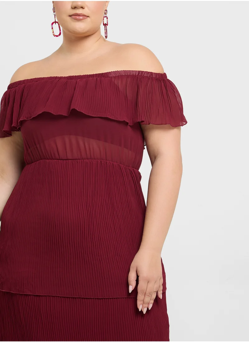 Ella Plus Pleated Dress In Layers