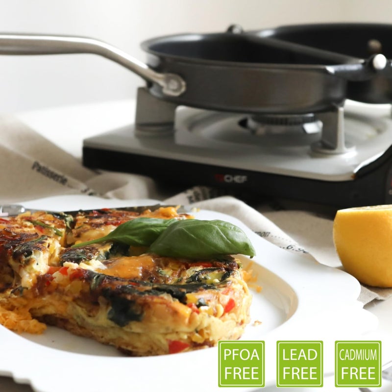 TECHEF - Frittata and Omelette Pan, Nonstick Double Sided Folding Egg Pan, Made in Korea (PFOA Free) (Black) - Image 3