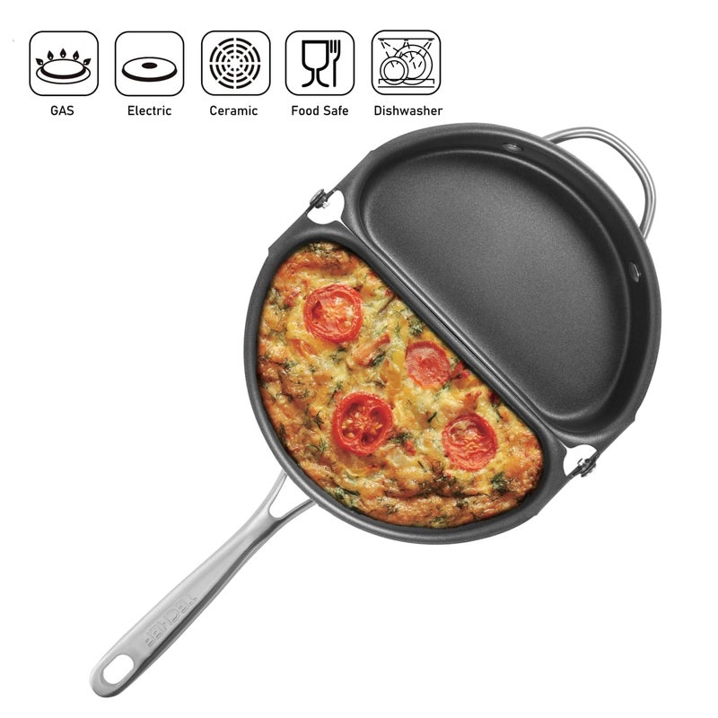 TECHEF - Frittata and Omelette Pan, Nonstick Double Sided Folding Egg Pan, Made in Korea (PFOA Free) (Black) - Image 5