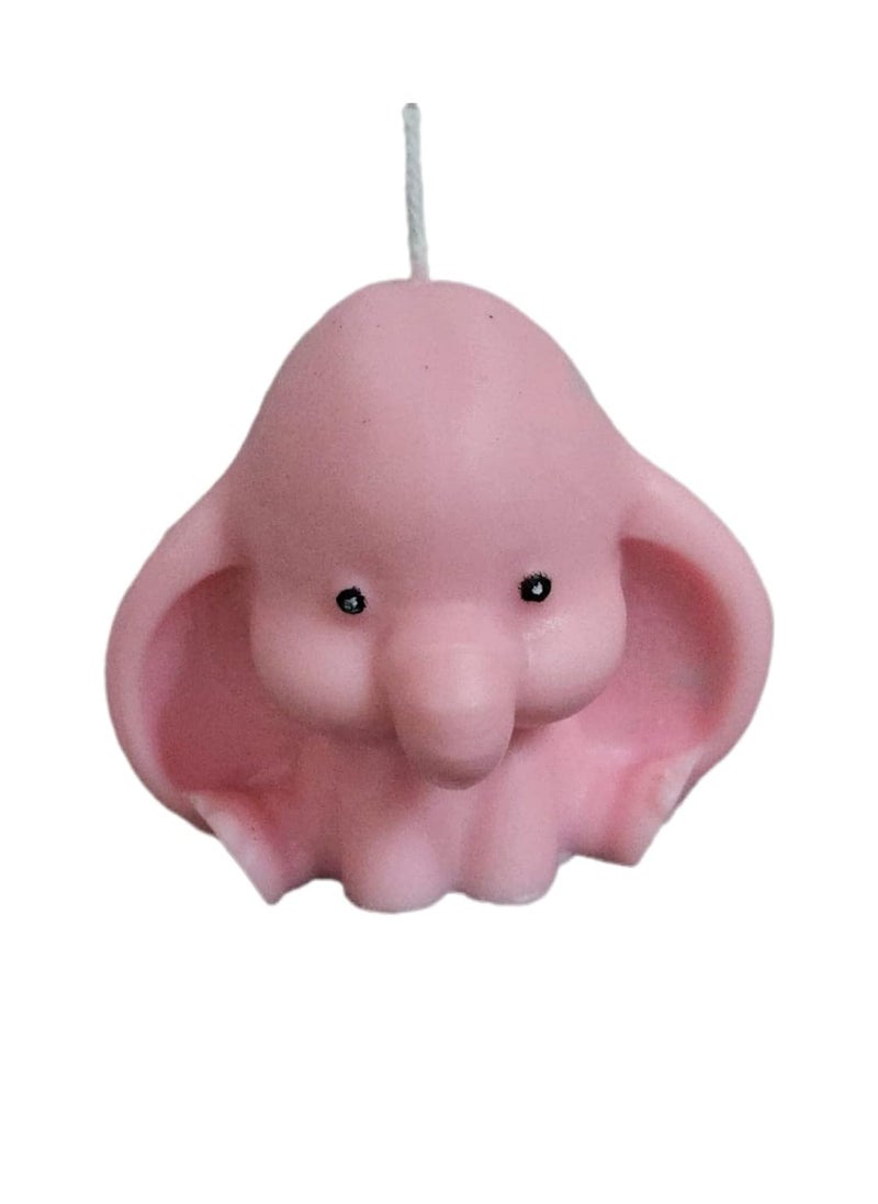 Polaris Fox Polaris Fox Baby Elephant Scented Soy Wax Candle Weight 75gm LXBXH 75x4x75cm Pure Soy Wax Candle Pink Color  - Image 2