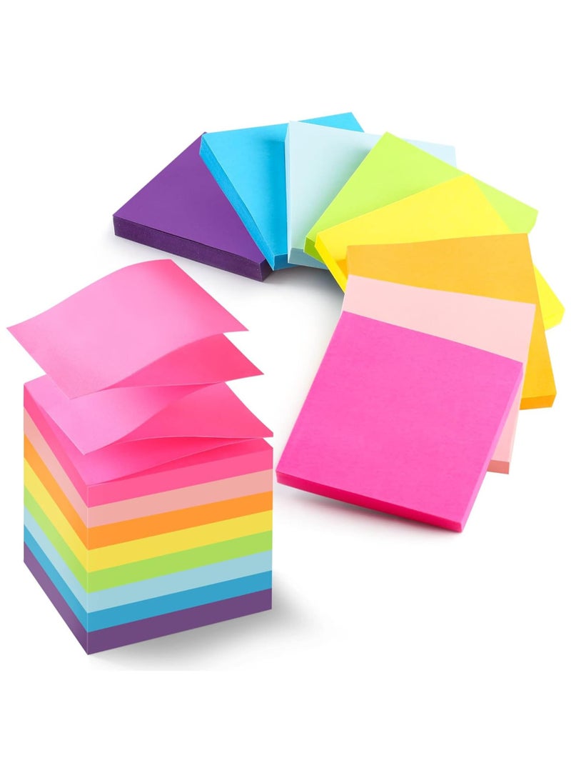 phomemo 400 PCS Sticky Notes, Super Sticky Notes, 75mm*75mm, Book Tabs, Bright Colors Self-Stick Pads, 2 x the Sticking Power, Easy to Post for Home, School Supplies and Office Products, (8 Color)  - Image 1
