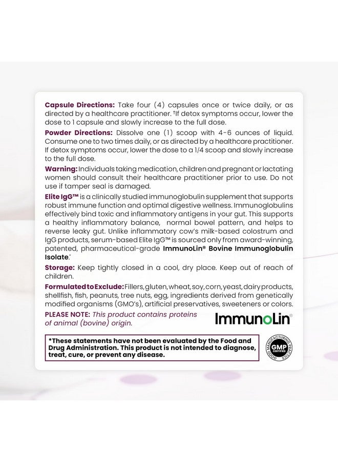 Pure Therapro Rx Elite IgG Immunoglobulin Supplement, 120 Caps - Gut Health & Immune Support, 1100 mg IgG, IGA & IgM, Sunflower Lecithin | Dairy & Gluten Free Colostrum Supplement Alternative - Image 3