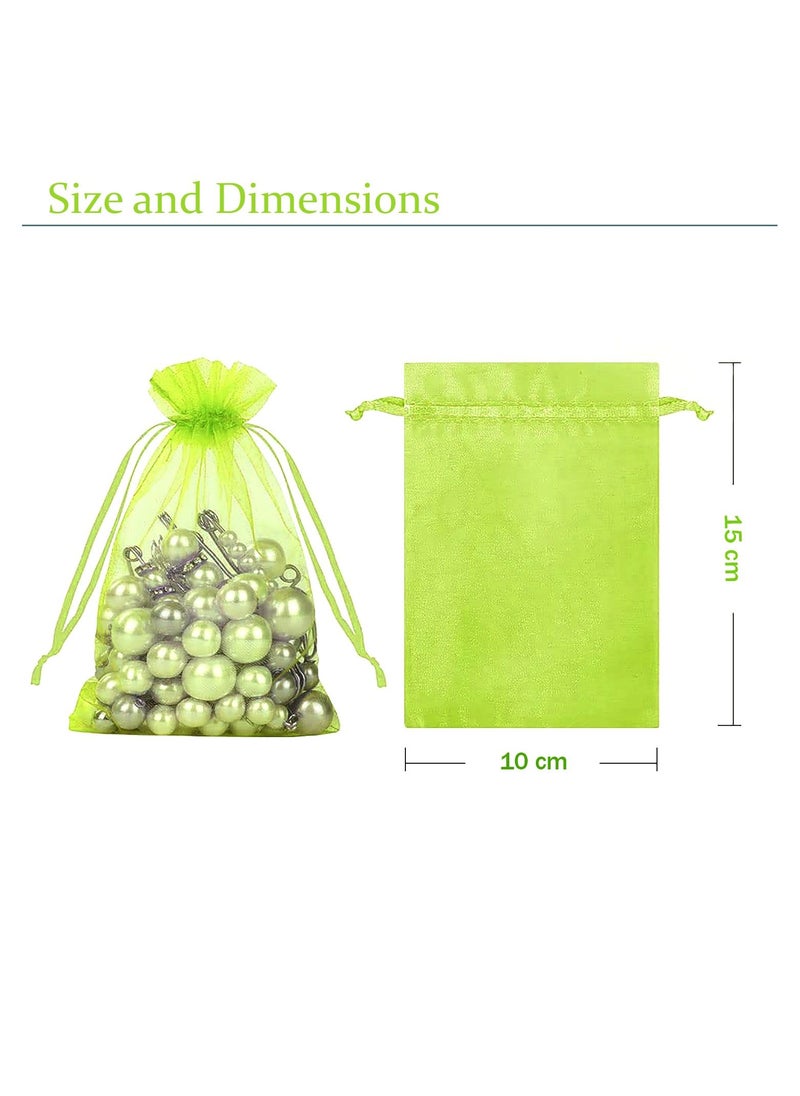 Seviera Seviera Organza Bags with Drawstring Size 10 x 15cm Multicolor  110 Pieces for Jewellery Pouches Candies Wedding Party Eid Favor Gifts Bags  - Image 5