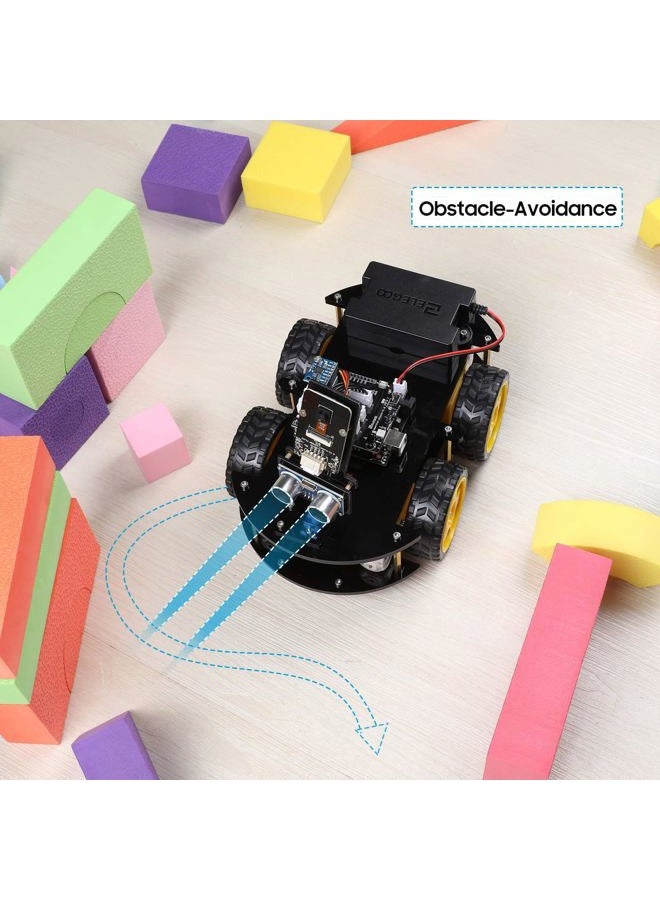 ELEGOO UNO R3 Project Smart Robot Car Kit V4 with UNO R3, Line Tracking Module, Ultrasonic Sensor, IR Remote Control etc. Intelligent and Educational Toy Robotic Kit for Arduino Learner - Image 5
