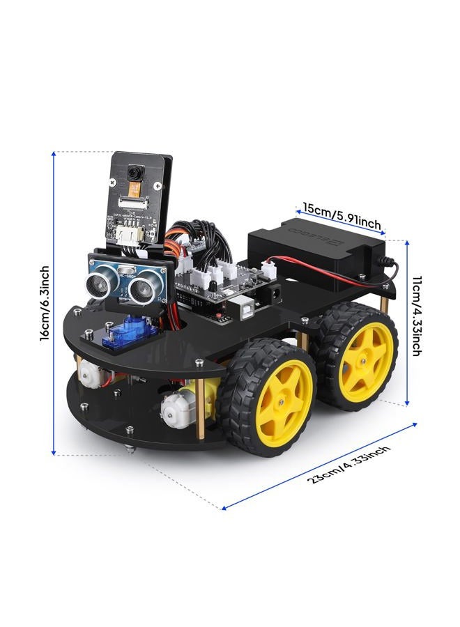 ELEGOO UNO R3 Project Smart Robot Car Kit V4 with UNO R3, Line Tracking Module, Ultrasonic Sensor, IR Remote Control etc. Intelligent and Educational Toy Robotic Kit for Arduino Learner - Image 2