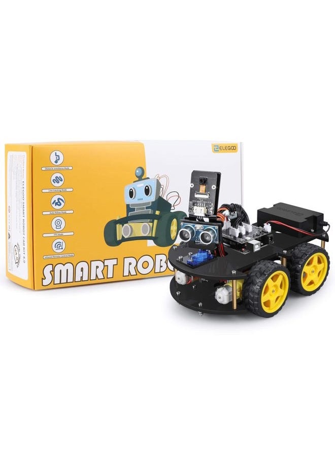 ELEGOO UNO R3 Project Smart Robot Car Kit V4 with UNO R3, Line Tracking Module, Ultrasonic Sensor, IR Remote Control etc. Intelligent and Educational Toy Robotic Kit for Arduino Learner - Image 4