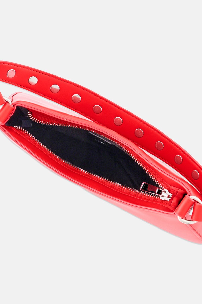 Rebecca Minkoff Women Brand Logo Shoulder Bag, Red - Image 5