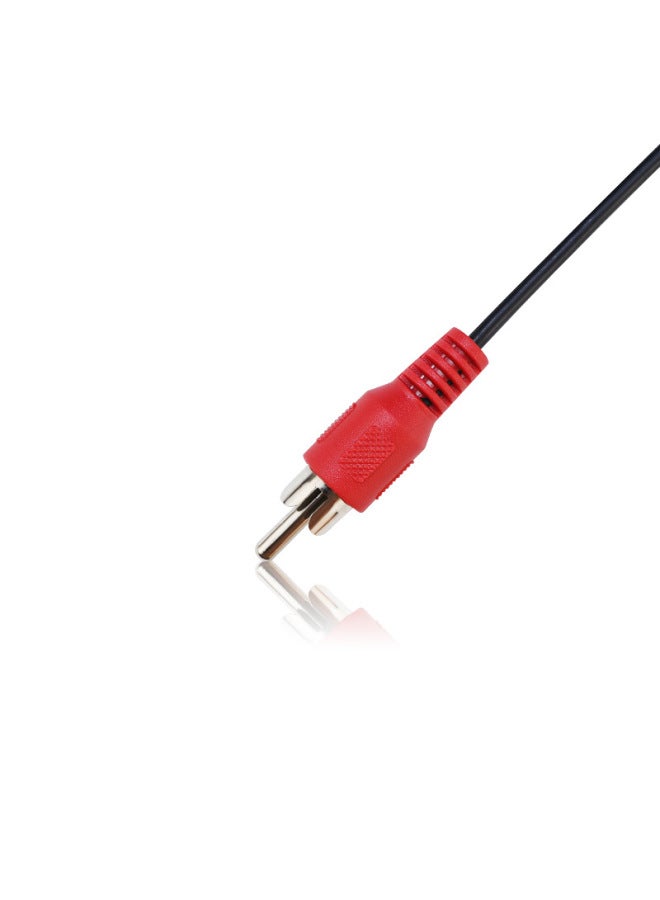 Kobaolong Vehicle-mounted Wiring Harness Double RCA Male Head 2 Lotus Head Rear Sight Line Audio Cable Shielded Cable One-half Audio Cable-Color:Black  - Image 3
