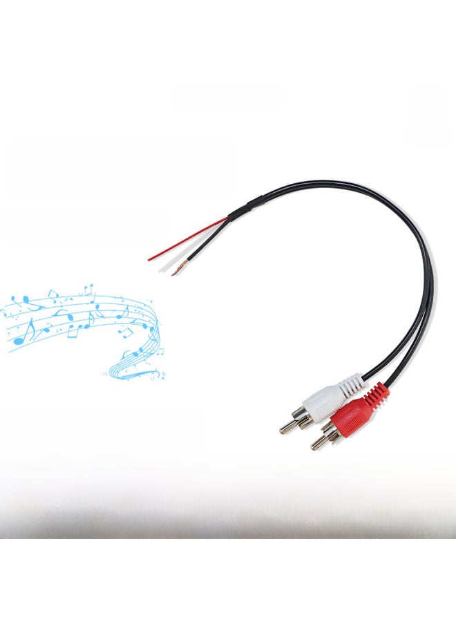 Kobaolong Vehicle-mounted Wiring Harness Double RCA Male Head 2 Lotus Head Rear Sight Line Audio Cable Shielded Cable One-half Audio Cable-Color:Black  - Image 1