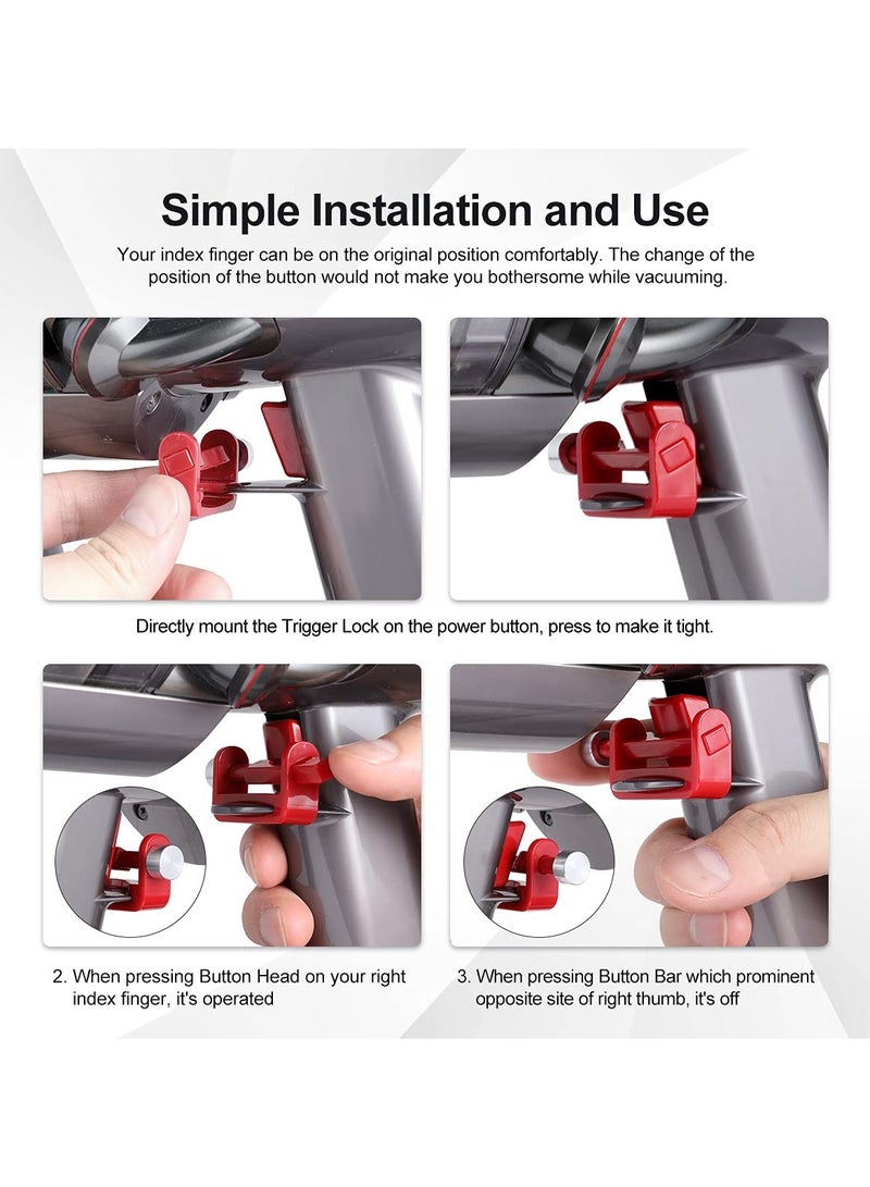 SYOSI قفل الزناد، مناسب لمكنسة دايسون V6 V7 V8 V10 V11 V15 ديتكت أبسولوت أنيمال موتورهد، ملحقات زر الطاقة، حرر إصبعك (غير مناسب للطرازات الكبيرة) - Image 2