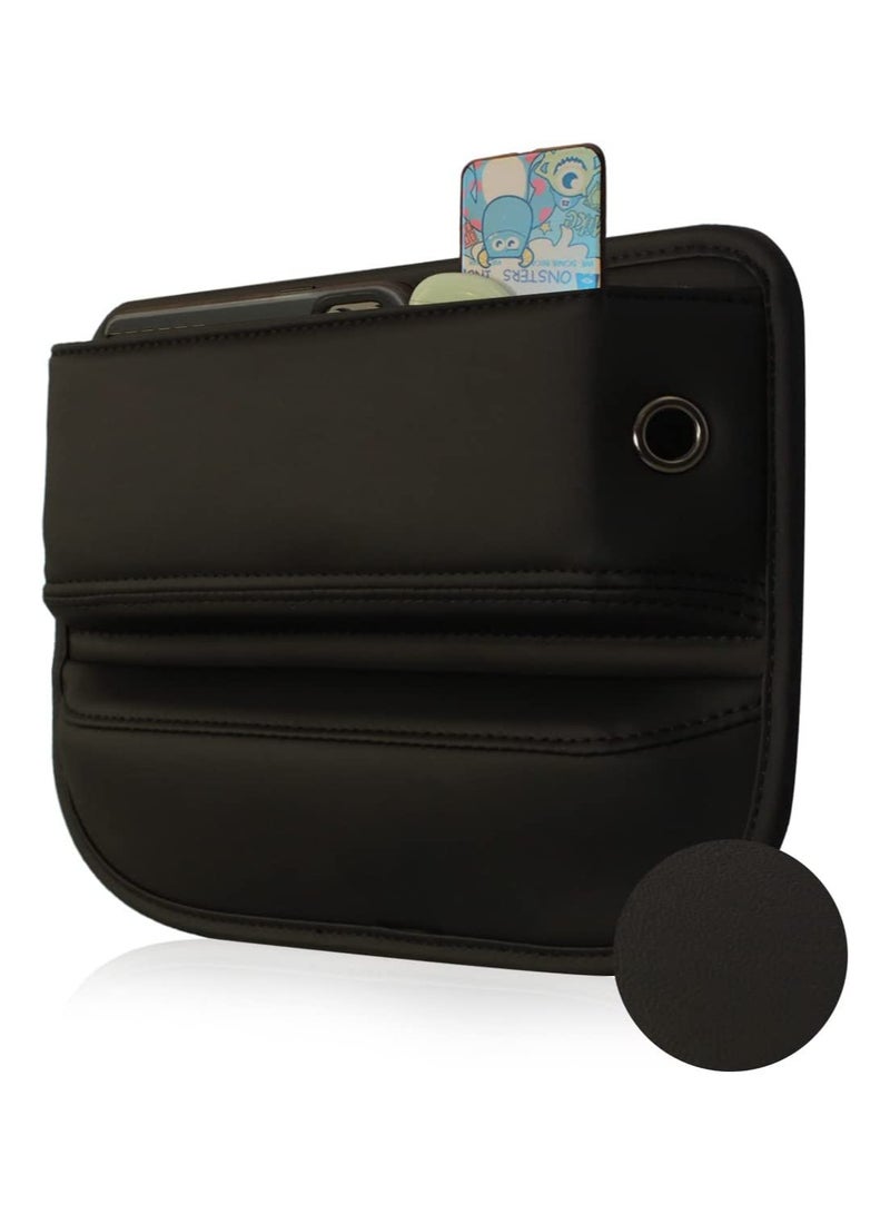 SYOSI Car Seat Gap Storage, Leather Car Accessories for Front Seat Premium Car Essential Storages, Adjustable Console Car Organizers Between Seats for Phones, Glasses, Keys, Cards - Image 1