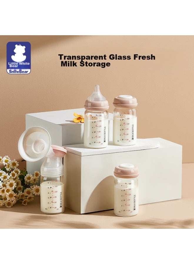 Snow Bear Snowbear Glass Milk Storage Bottle, Newborn Baby Bottle, Breast Milk Preservation Bottle, 180ml, 8653 - Image 4