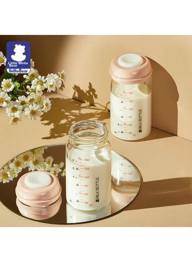 Snow Bear Snowbear Glass Milk Storage Bottle, Newborn Baby Bottle, Breast Milk Preservation Bottle, 180ml, 8653 - Image 1