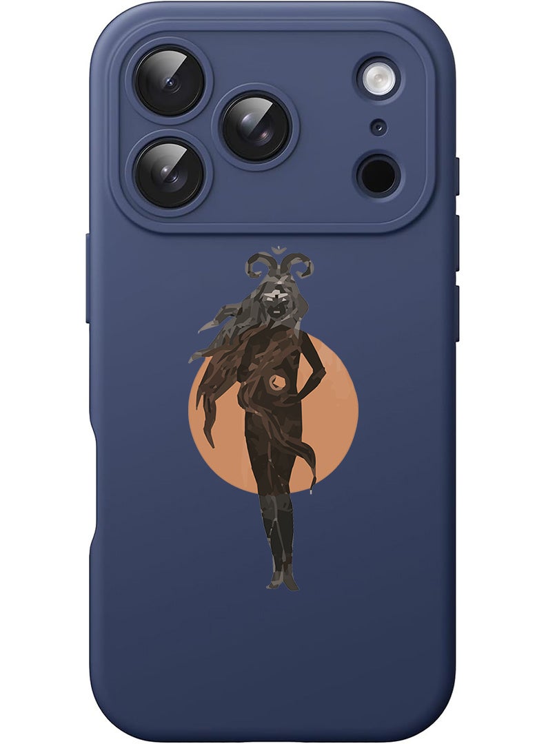 Theodor Protective Slim Fit Case Liquid Silicone Cover with Full Body Protection Anti-Scratch Shockproof Case For Apple iPhone 17 Pro Max (Blue) aries - Image 1