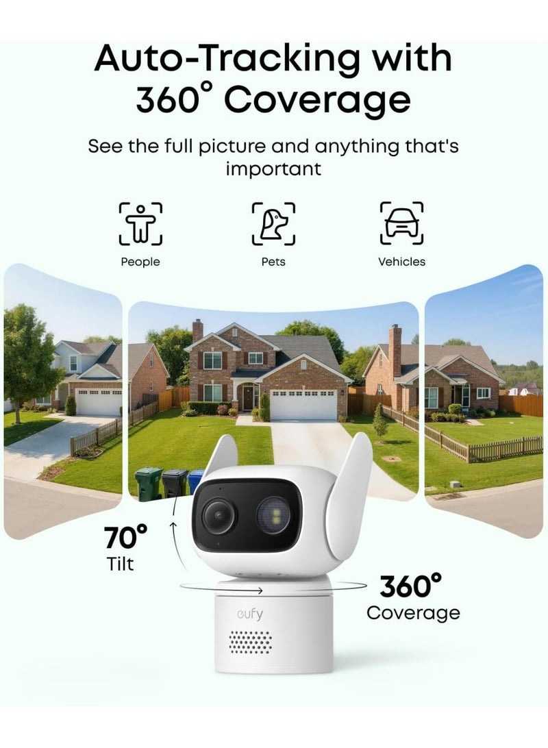 eufy AI Smart Security Camera - Wired Cam C31 with 360° Pan/Tilt, People/Vehicle/Pet/Crying Detection, Colour Night Vision, Dual Antenna, 24/7 Recording, Subscription-Free On-Device Storage - Image 4