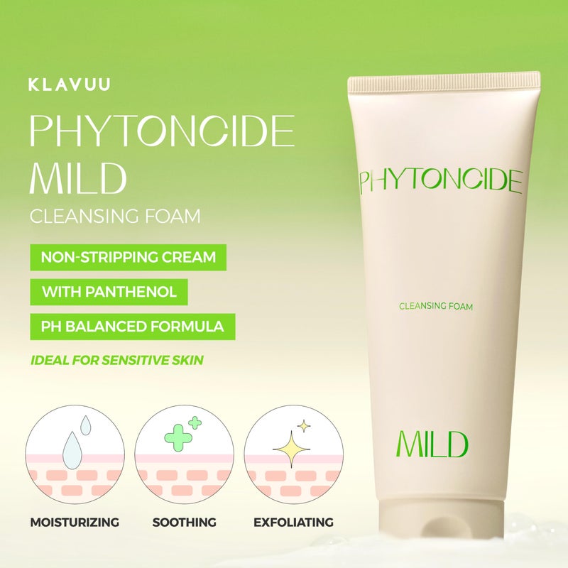 KLAVUU Phytoncide Mild pH Balancing Facial Cleanser - pH 5.5 Mild Foaming Cleanser with Panthenol for Strengthening Skin Barrier Face Wash - 5.07floz - Image 2