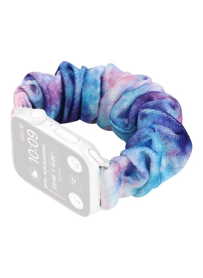 NIBEMINENT Flannel Hair Ring Replacement Watchband For Apple Watch Series 7 41mm/6 & SE 5 4 40mm/3 2 1 38mm Multicolour - Image 3