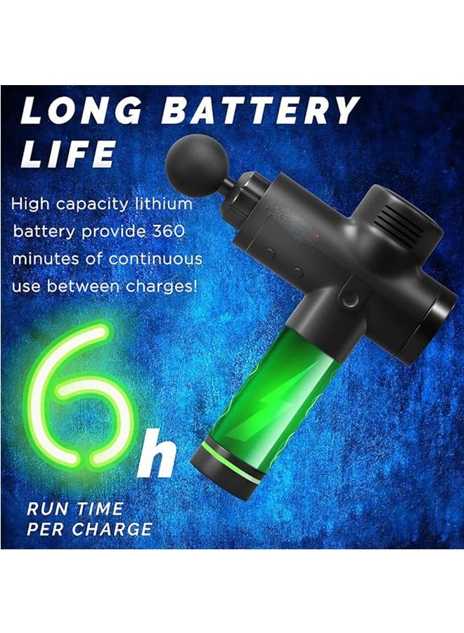 general Muscle Massage Gun – Handheld Deep Tissue Massager with 30 Variable Speeds and 6 Interchangeable Heads – Cordless Electric Chiropractic Tool for Back Pain Relief, Soreness and Relaxation - Image 3