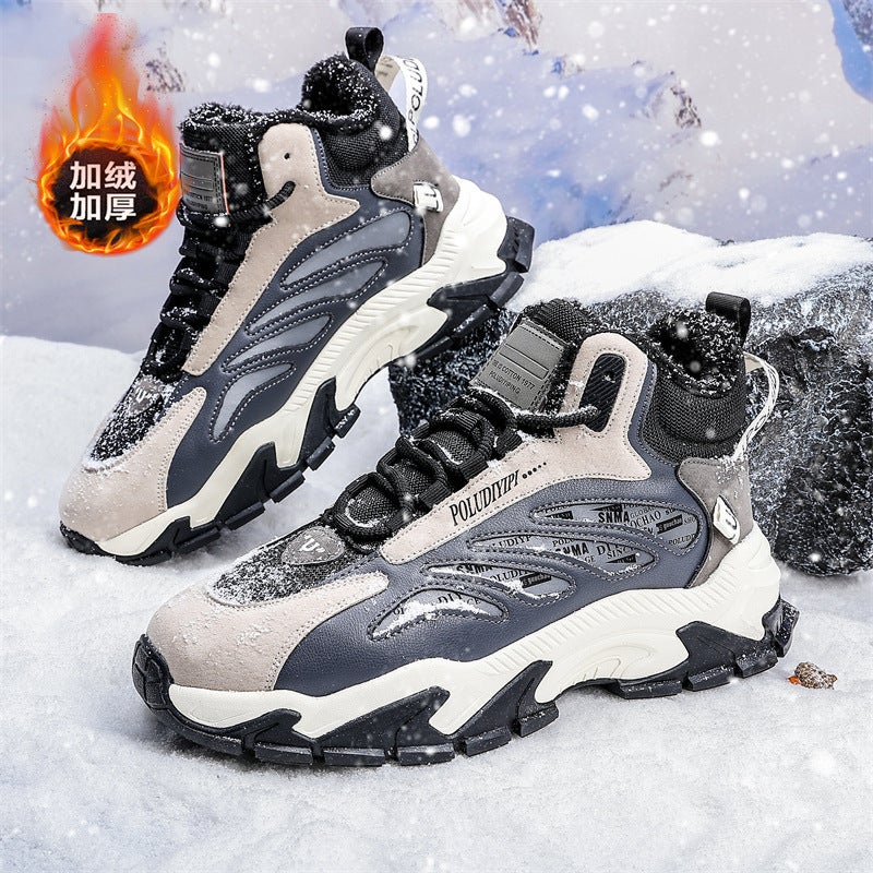 Torre Shoes Men'S Winter New Fleece-Lined Thickened Warm Northeast Large Cotton Shoes Waterproof Cold-Proof Fur One Men'S Shoes - Image 5
