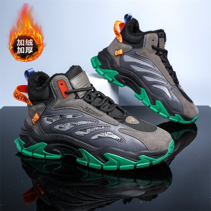 Torre Shoes Men'S Winter New Fleece-Lined Thickened Warm Northeast Large Cotton Shoes Waterproof Cold-Proof Fur One Men'S Shoes - Image 2