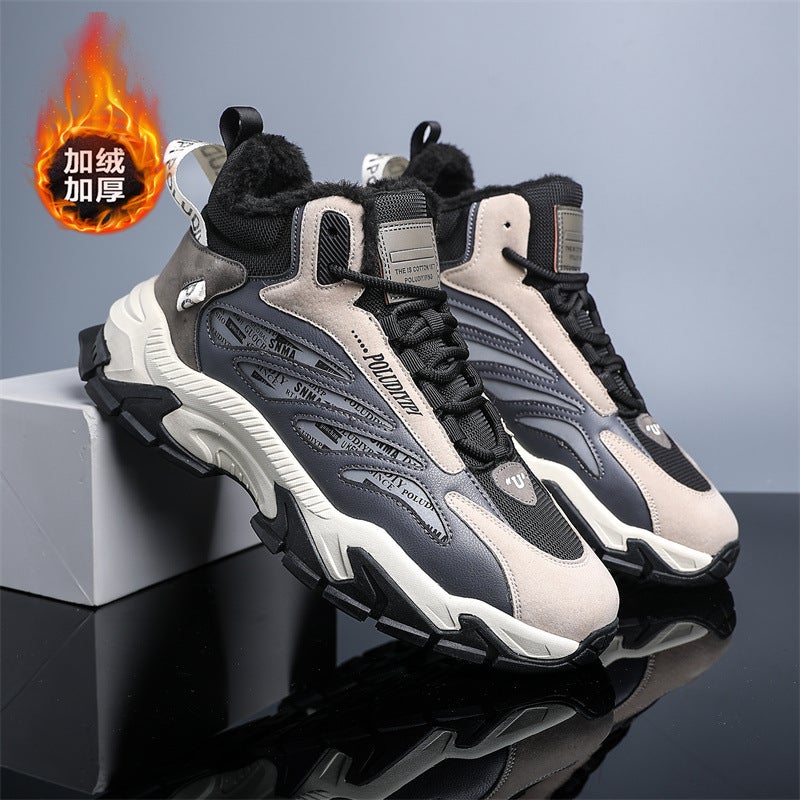 Torre Shoes Men'S Winter New Fleece-Lined Thickened Warm Northeast Large Cotton Shoes Waterproof Cold-Proof Fur One Men'S Shoes - Image 3