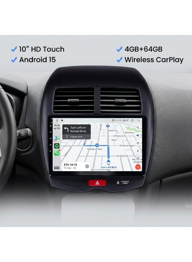 راديو سيارة أندرويد بلوتوث كامل الشاشة للسيارة مع نظام Carplay لسيارة ميتسوبيشي ASX 2013-2018 مشغل وسائط متعدد نظام الملاحة GPS - Image 2