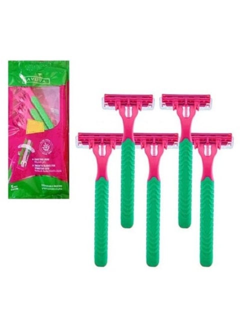 Disposable Razor Blades With Pivoting Head For Women 4+1