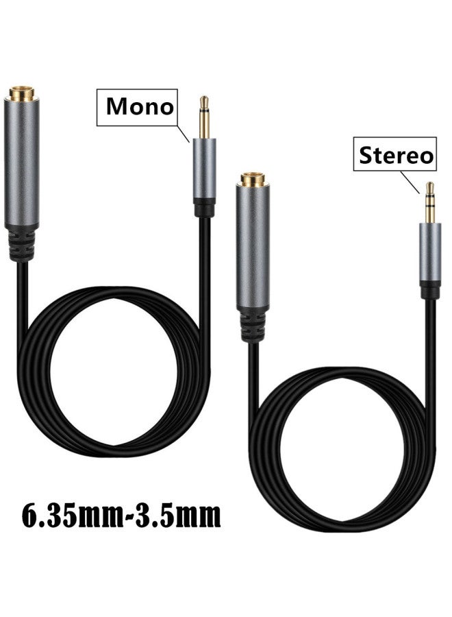 6.35 Female To 3.5 Male Audio Adapter 6.35 To 3.5 Flat Headset Guitar Amplifier Adapter-Color:6.35mm Female To 3.5mm Mono Male-Line Length:30cm  - Image 2