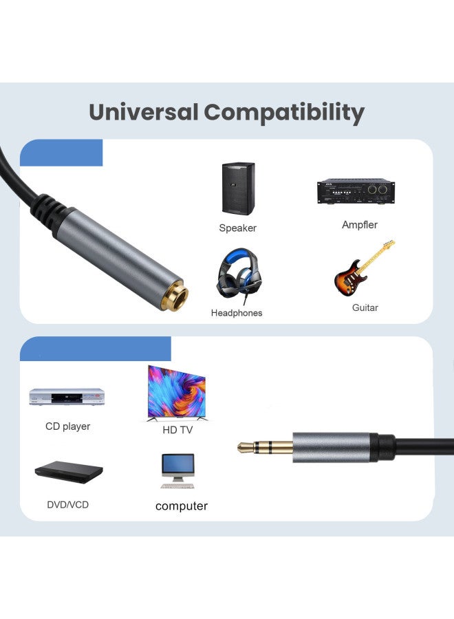 6.35 Female To 3.5 Male Audio Adapter 6.35 To 3.5 Flat Headset Guitar Amplifier Adapter-Color:6.35mm Female To 3.5mm Mono Male-Line Length:30cm  - Image 4