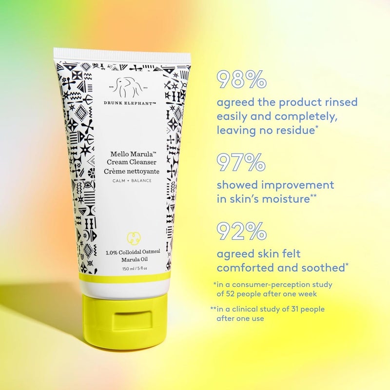 Drunk Elephant Mello Marula Cream Cleanser - 150 ml/5 fl oz - Calming Face Wash - Clean Clinical Skincare - Cruelty-Free - Dermatologist-Tested - Free of Essential Oils, Silicones, and Fragrance - Image 3