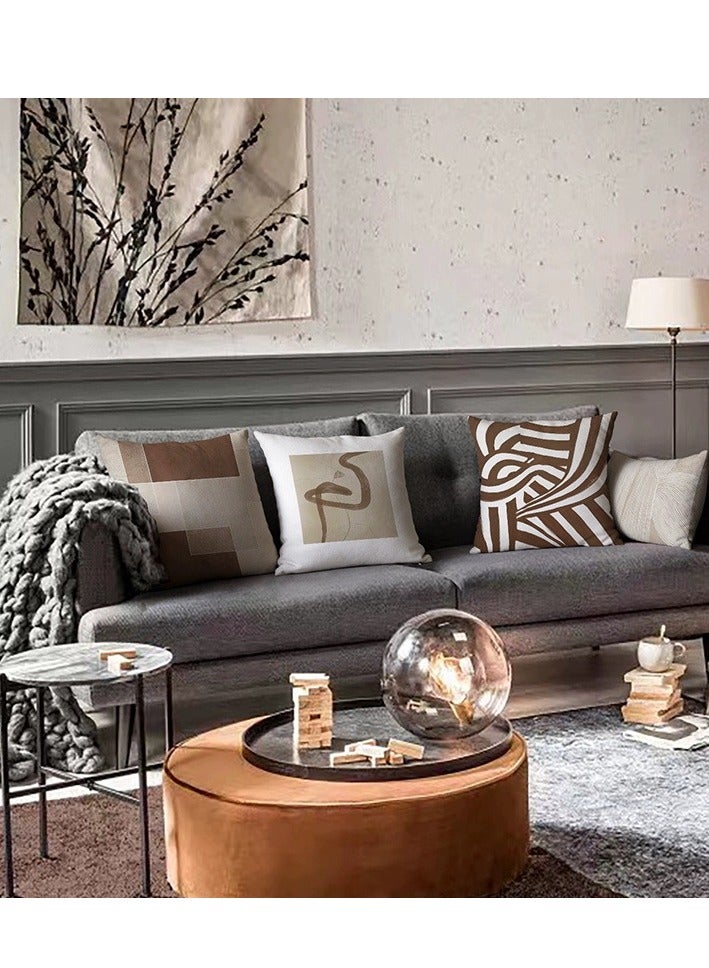 AuliceVerse CUSHION COVERS 4-Piece Set 45x45 cm - Double-Sided Bohemian Pattern, Luxurious Arabian Nordic Fusion Style for Majlis & Sofa Pillows - Image 2