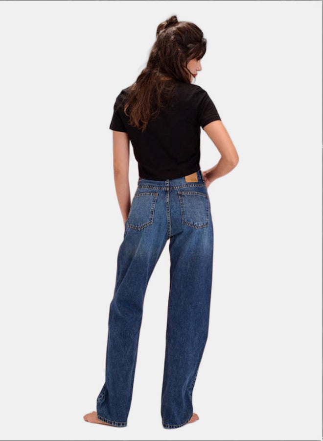 TGS Dark Blue Mid Rise Straight Women Jeans - Image 5