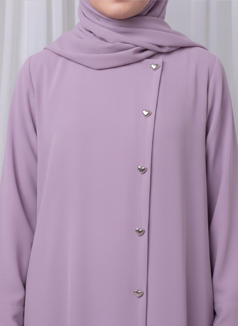 MSquare Fashion Mauve Kids Abaya with Matching Hijab for Girls Korean Nida Fabric Modest Islamic Dress 8 Colors Available - Image 3