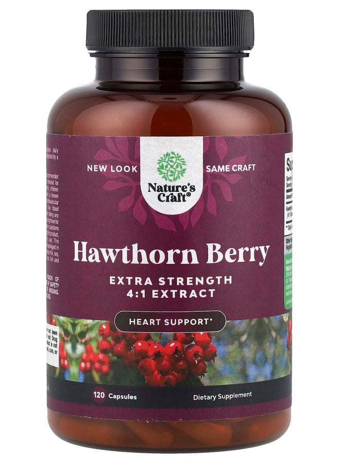 Nature's Craft مستخلص توت الزعرور بتركيز إضافي 1330 ملغ 120 كبسولة (665 ملغ لكل كبسولة)