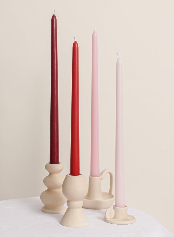 Viyffo Taper Candles 12 Inch Red Set of 20 Unscented, Dripless, Smokeless Long Tall Tapered Candlesticks Wedding Advent Home Decor Dinner Christmas-Natural Color Series - Image 4