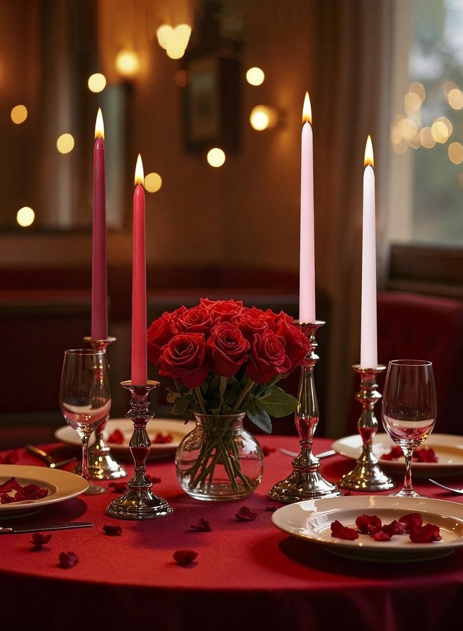Viyffo Taper Candles 12 Inch Red Set of 20 Unscented, Dripless, Smokeless Long Tall Tapered Candlesticks Wedding Advent Home Decor Dinner Christmas-Natural Color Series - Image 5