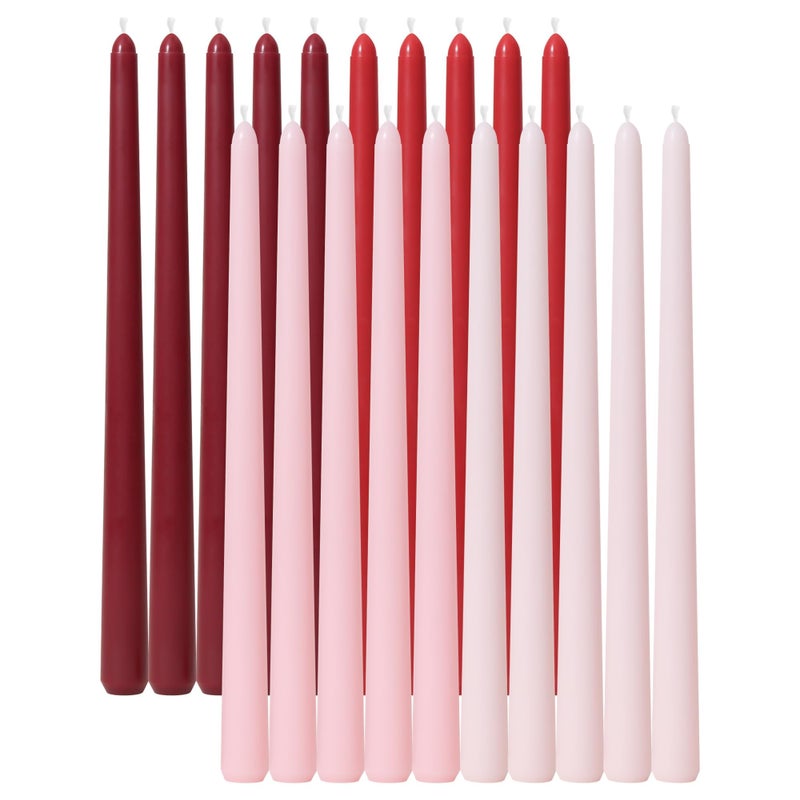 Viyffo Taper Candles 12 Inch Red Set of 20 Unscented, Dripless, Smokeless Long Tall Tapered Candlesticks Wedding Advent Home Decor Dinner Christmas-Natural Color Series - Image 1