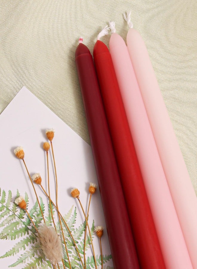 Viyffo Taper Candles 12 Inch Red Set of 20 Unscented, Dripless, Smokeless Long Tall Tapered Candlesticks Wedding Advent Home Decor Dinner Christmas-Natural Color Series - Image 2