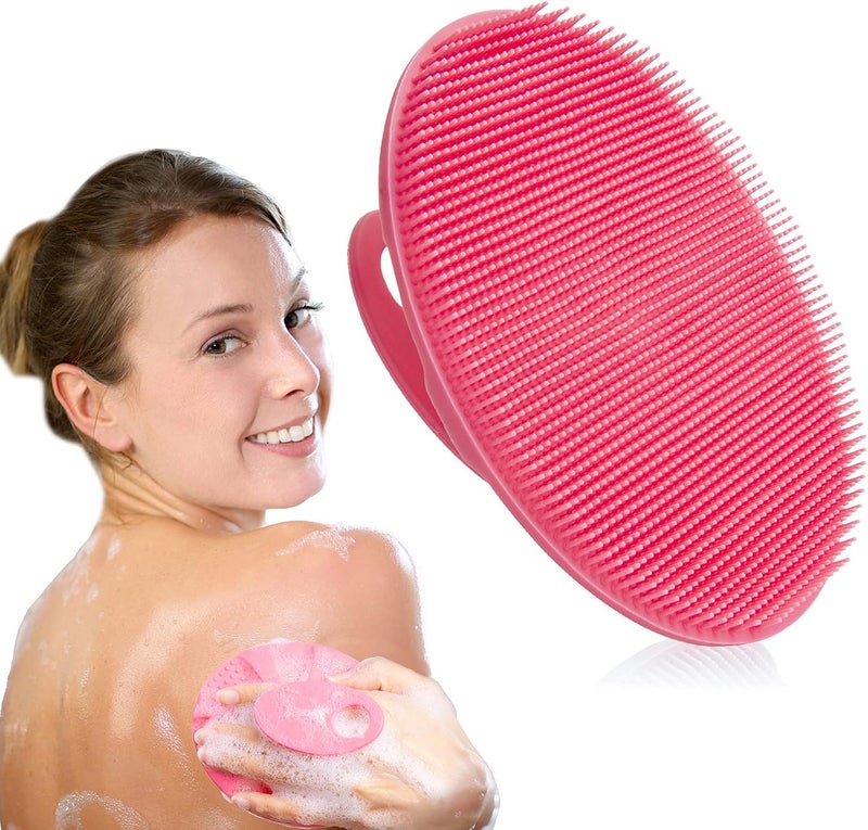 Innerneed Soft Silicone Body Cleansing Brush Shower Scrubber, Gentle Exfoliating and Massage for All Kinds of Skin (Pink) - Image 1