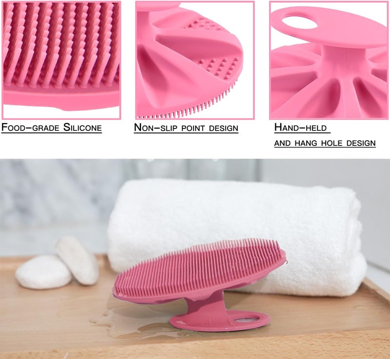 Innerneed Soft Silicone Body Cleansing Brush Shower Scrubber, Gentle Exfoliating and Massage for All Kinds of Skin (Pink) - Image 4