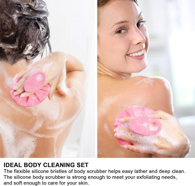 Innerneed Soft Silicone Body Cleansing Brush Shower Scrubber, Gentle Exfoliating and Massage for All Kinds of Skin (Pink) - Image 3