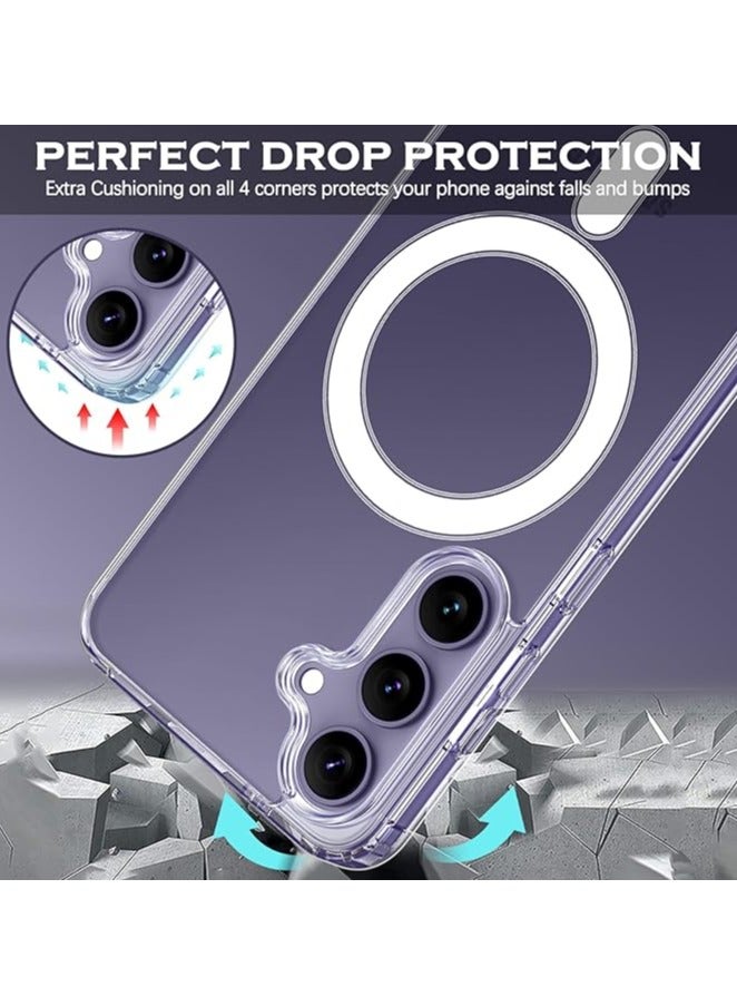 ويكسون جراب شفاف كريستالي لموبايل سامسونج جالاكسي S25 بلس مع حماية كاملة ضد الصفرار ,متوافق الشحن اللاسلكي موبايل ناعم مقاوم للصدمات من البولي يوريثين المقاوم للحرارة - Image 3