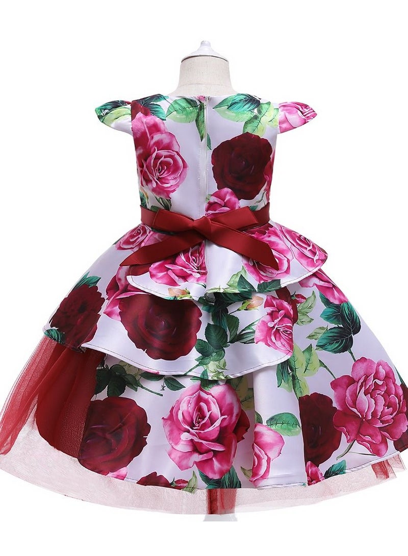 Princess Flower Cap Sleeve Maxi Dress - Image 2