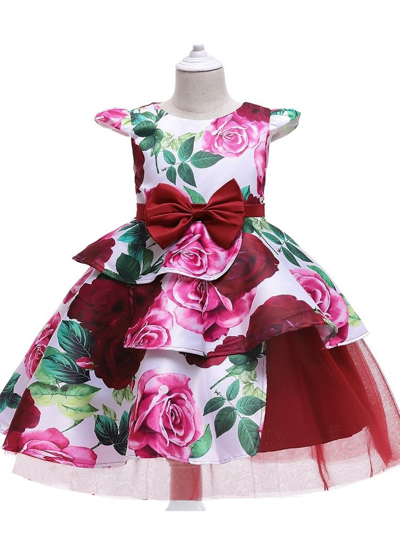 Princess Flower Cap Sleeve Maxi Dress - Image 1